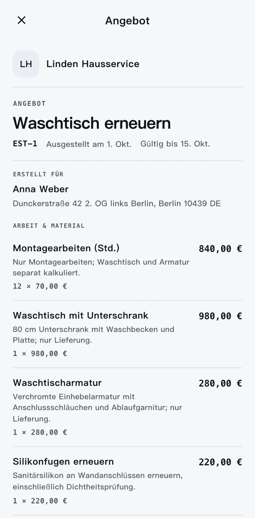 Scope — Professionelle Angebote in wenigen Minuten.