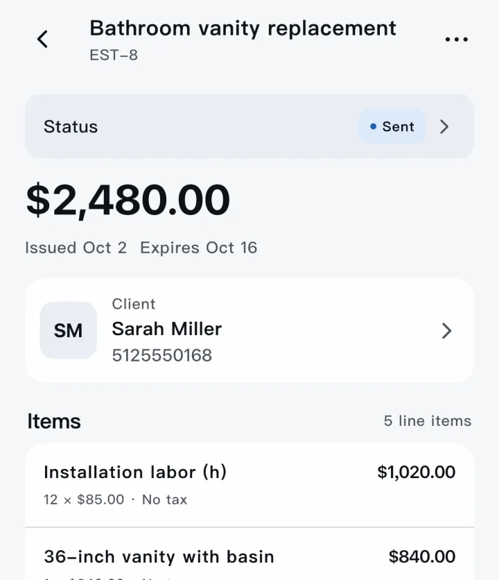 Scope — Estimate