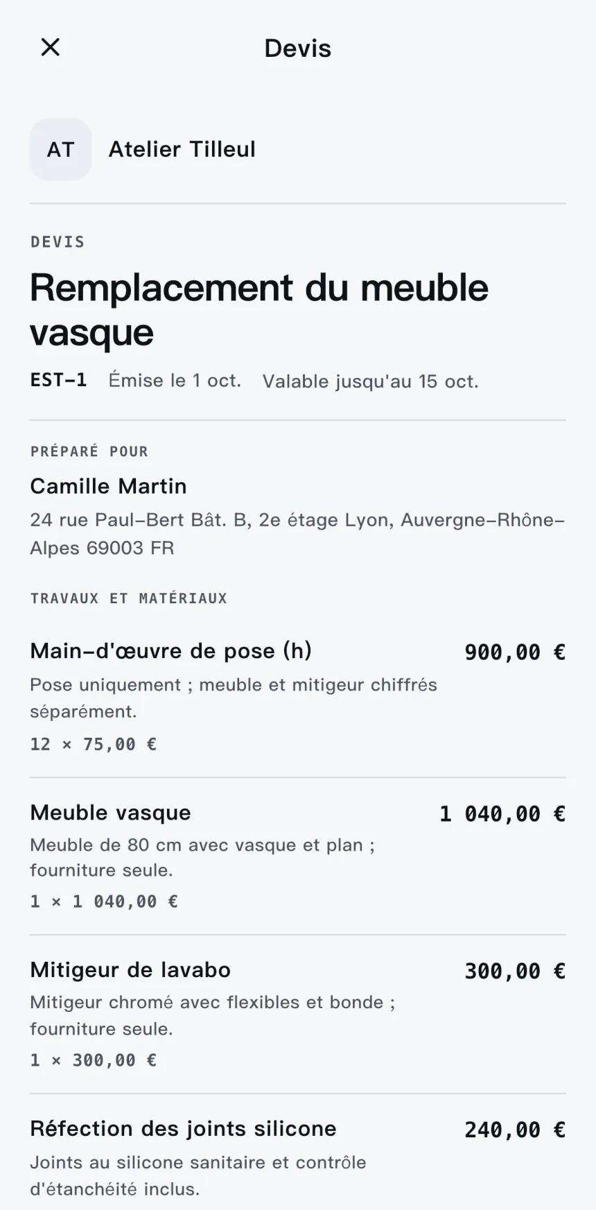 Scope — Des devis professionnels en quelques minutes.