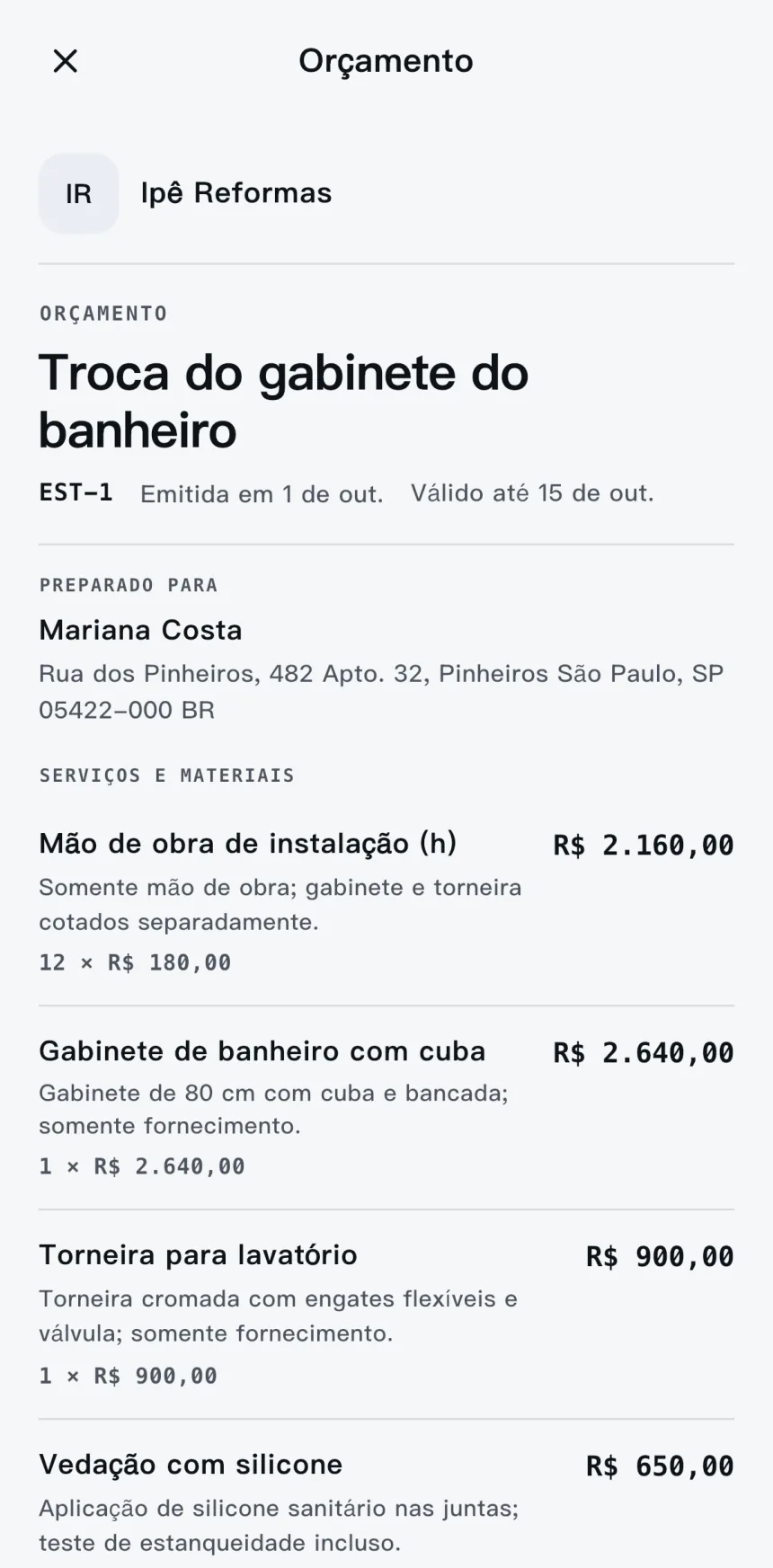 Scope — Orçamentos profissionais em minutos.