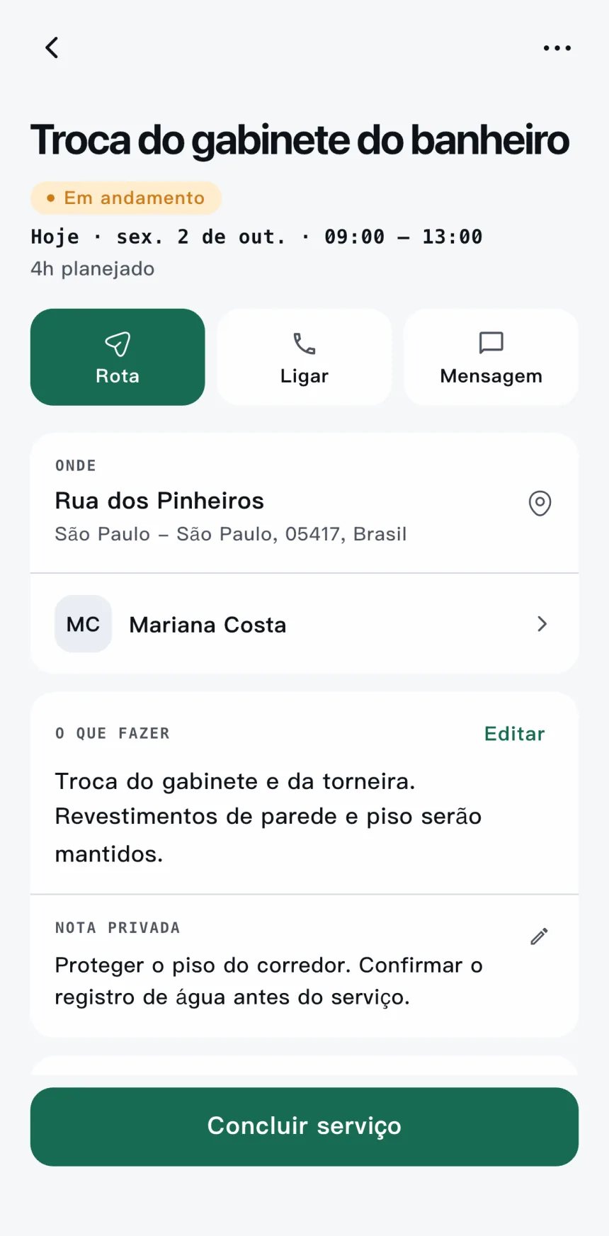 Scope — Mantenha cada serviço organizado.