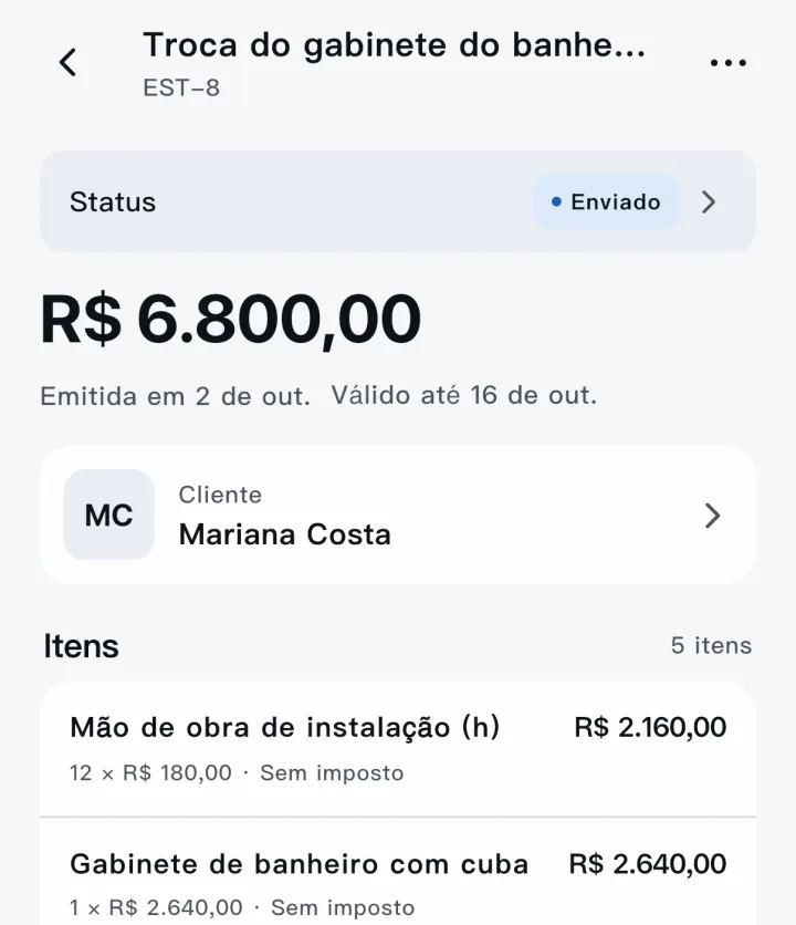 Scope — Orçamento