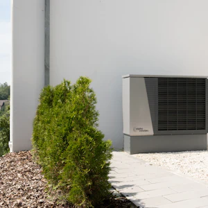 New condenser installed beside the house