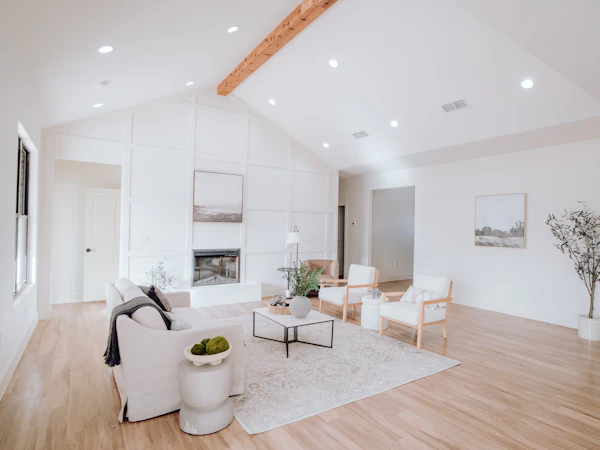 Bright room with freshly painted trim